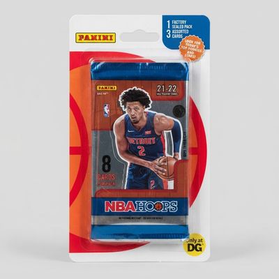 Front view of Panini NBA Hoops 21-22 3-Pack Assorted Cards (MJ Holding Repack).