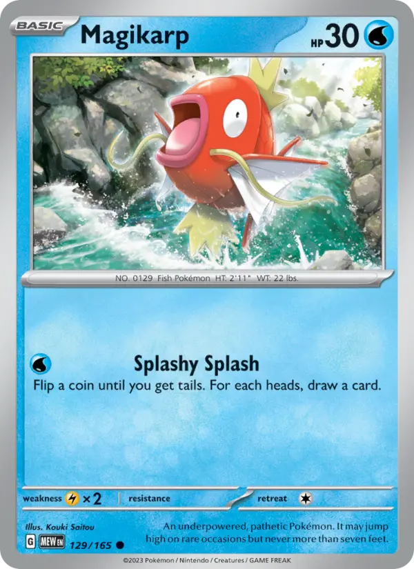 Magikarp #129/165 - 151 - Common - Pokémon Trading Card - TCG Single - Near Mint 3