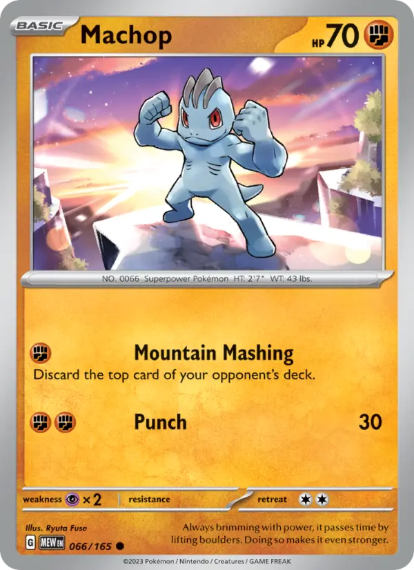 Machop #066/165 - 151 - Common - Pokémon Trading Card - TCG Single - Near Mint 3