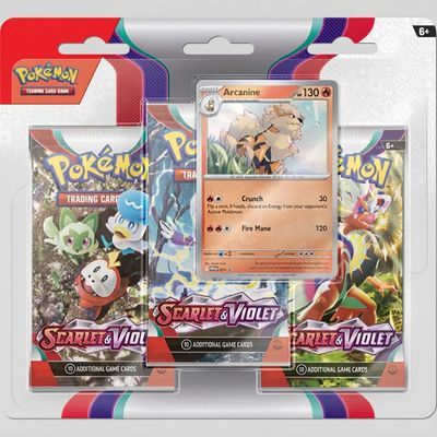 Pokémon Arcanine Scarlet & Violet Series 3-Pack Blister (Styles Vary)