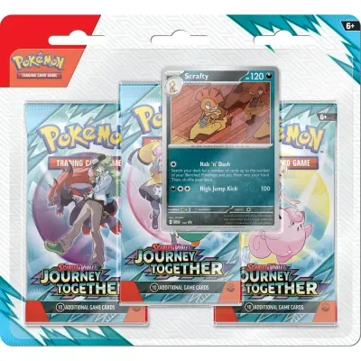 Pokémon TCG: Journey Together 3 Pack Blister — Scrafty 3-Pack Blister Collection
