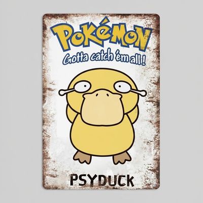Pokémon Psyduck Vintage-Style Metal Wall Sign