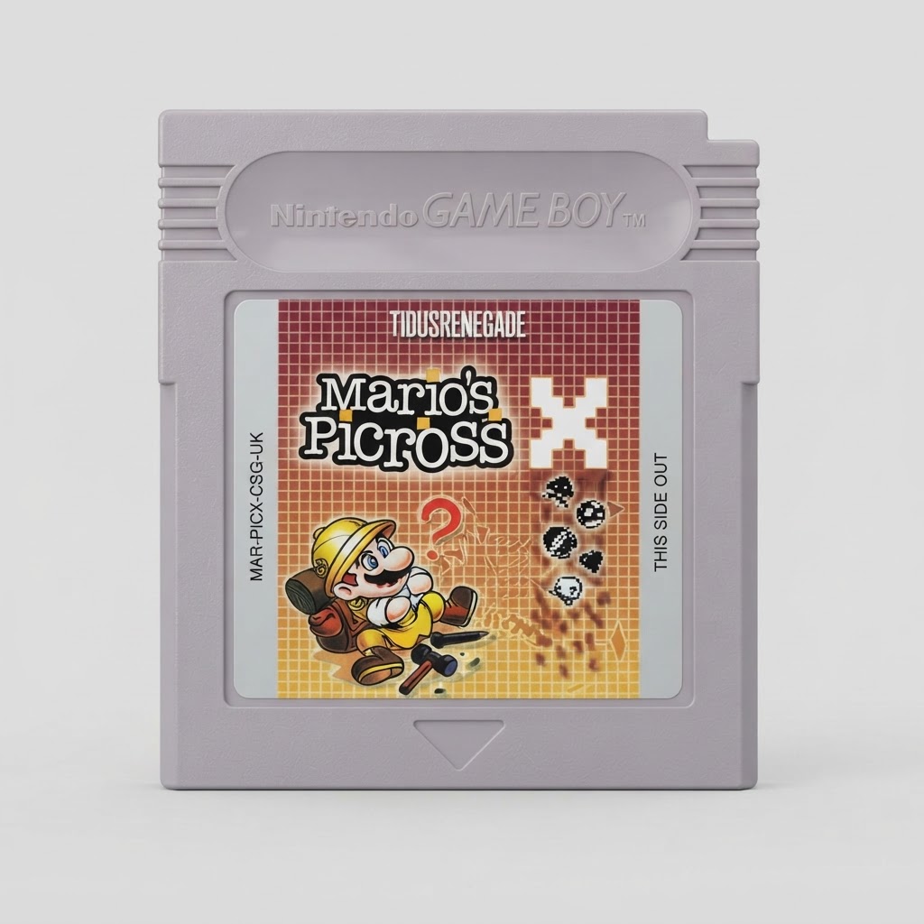 Mario's Picross – Nintendo Game Boy – Classic Logic Puzzle Game