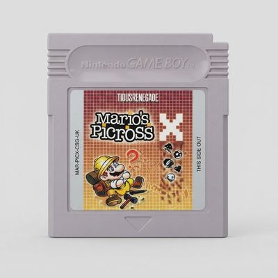 Front view Mario's Picross – Nintendo Game Boy – Classic Logic Puzzle Game