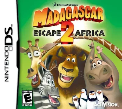Madagascar: Escape 2 Africa NDS box art cover — official game artwork for Nintendo DS