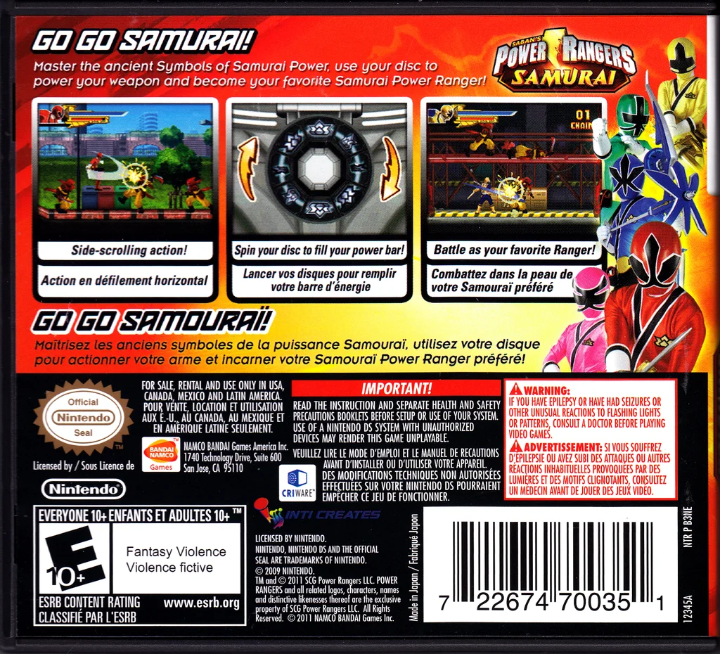 Power Rangers Samurai - Nintendo DS - Complete In Box 2