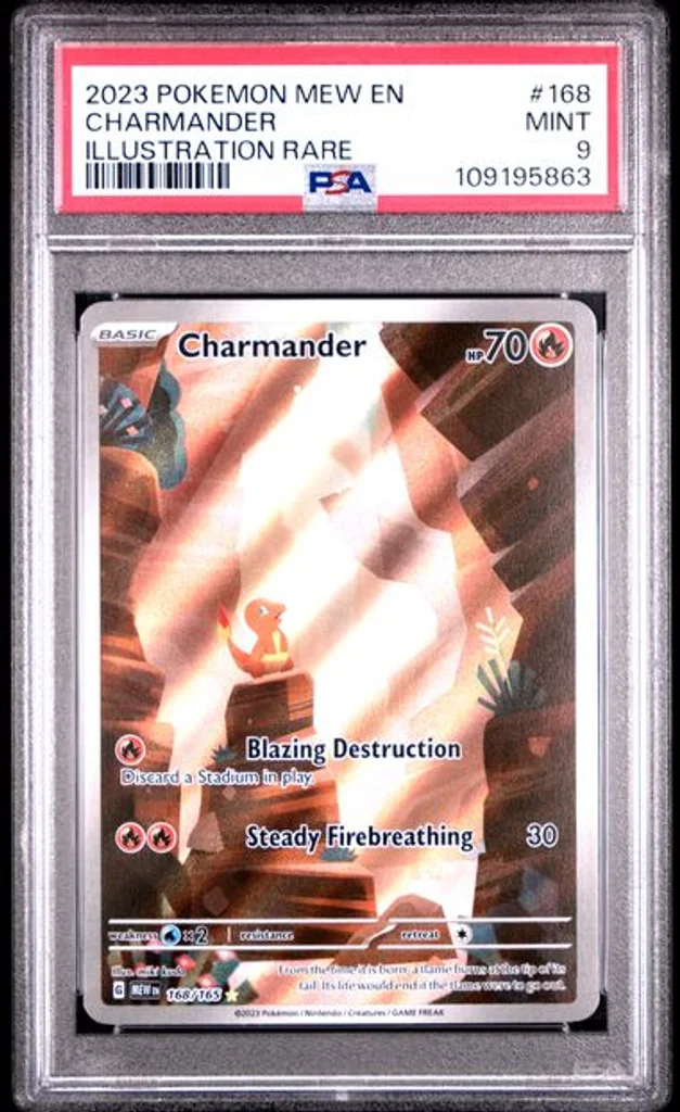 Graded Pokémon TCG: Charmander 168/165 – PSA 9 Mint (Pokémon 151)
