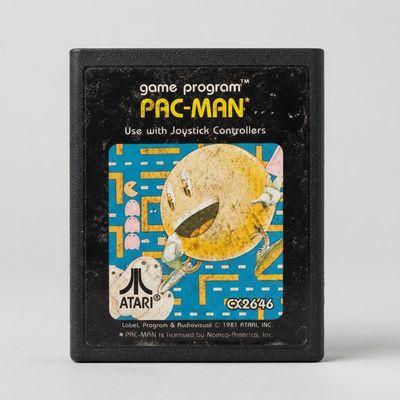 Front view of Atari Pac-Man - Atari 2600 - Game Only for Atari 2600 (1982) in Acceptable condition.