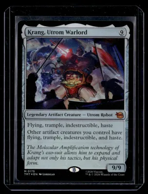 Front of Krang, Utrom Warlord #175 from Teenage Mutant Ninja Turtles, a foil Mythic Rare Magic: The Gathering card in Near Mint condition.