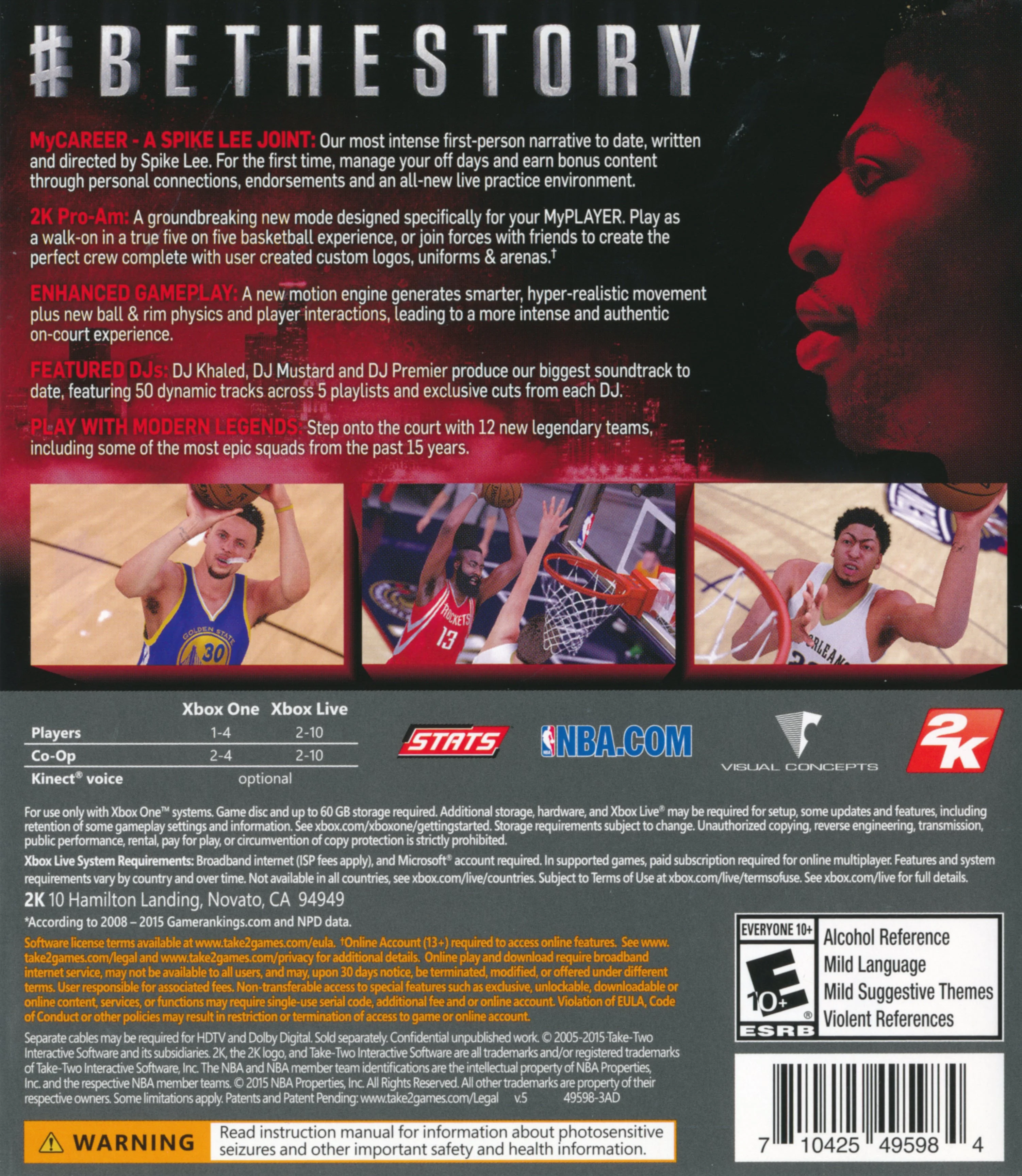 NBA 2K16 – PlayStation 4 (PS4) Basketball Sports Game back cover art