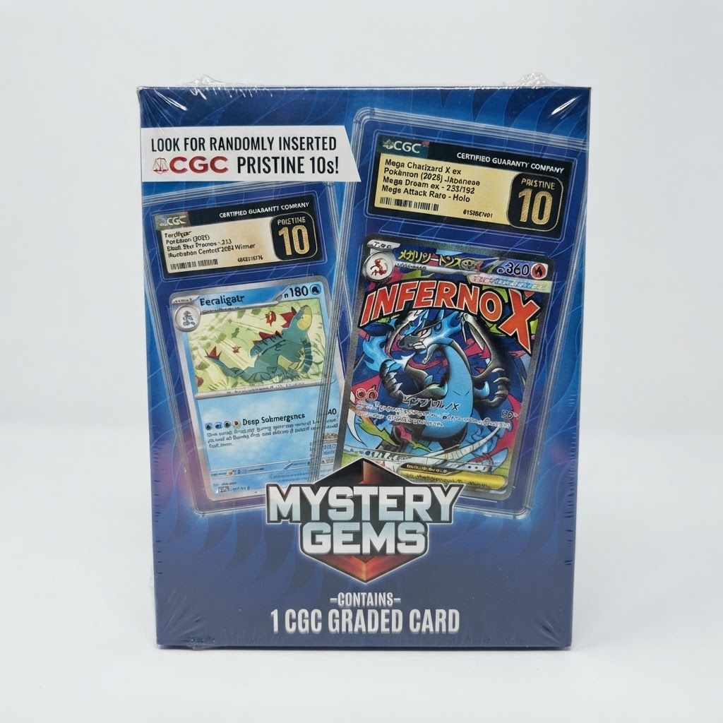Front view of Mystery Gems Mystery Gems Pokémon CGC Graded Card Mystery Box (2026) in New (Factory Sealed) condition.