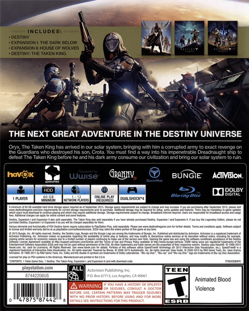 Destiny: Taken King Legendary Edition - PlayStation 4 - LEGENDARY EDITION  - Complete In Box 2