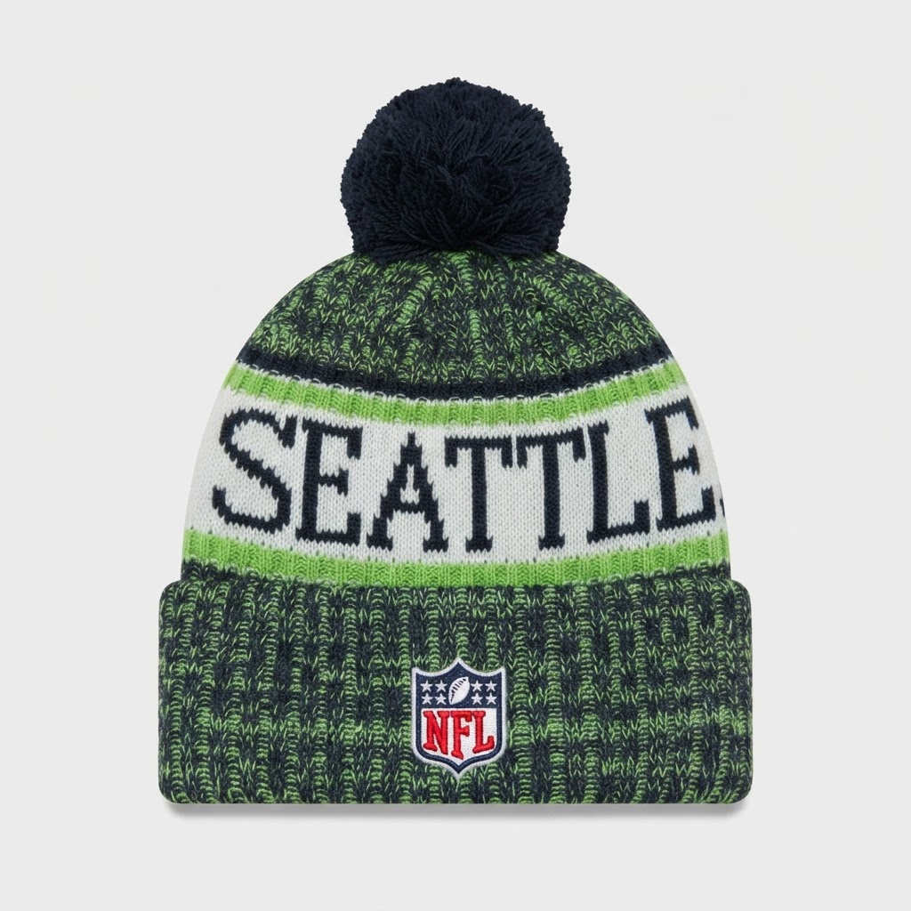 New Era Seattle Seahawks NFL - Pom Beanie Toboggan 2