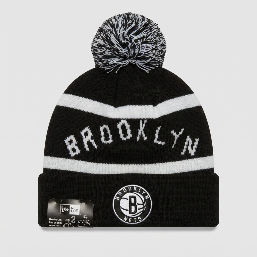 New Era Brooklyn Nets NBA Pom Beanie - New with Tags