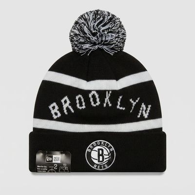 Front view of New Era New Era Brooklyn Nets NBA Pom Beanie - New with Tags (2026) in New with Tags condition.