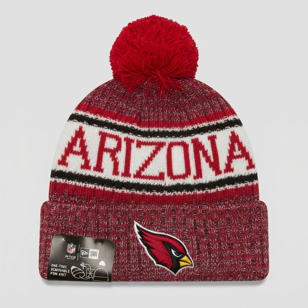 Front view of New Era New Era Arizona Cardinals NFL Pom Beanie - New with Tags (2026) in New with Tags condition.