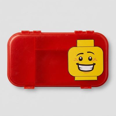 Front view of LEGO Minifigure Storage Case – Red.