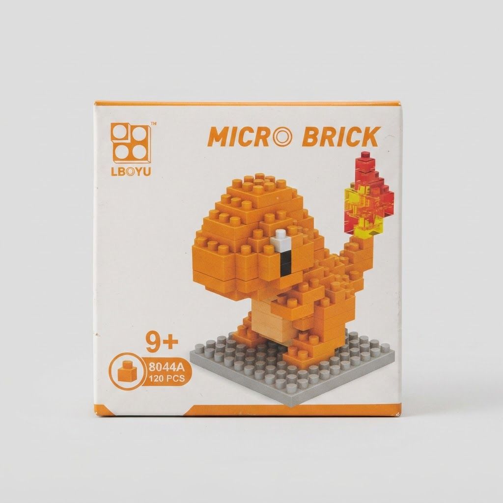 Front view of Lboyu Pokémon Charmander Micro Brick Building Set (120 Pieces).