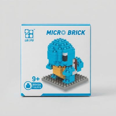 Front view of Lboyu Pokémon Squirtle Micro Brick Building Set (130 Pieces).