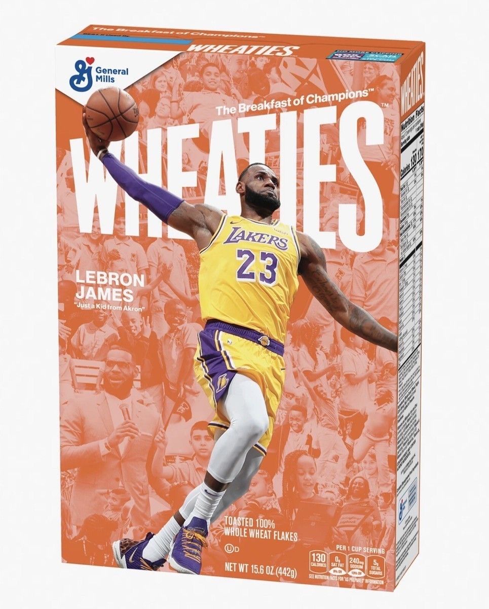 Front View of LeBron James Wheaties Cereal Box (I PROMISE Edition)