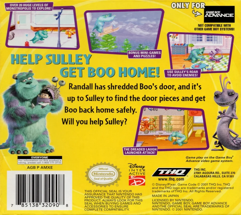 Disney/Pixar Monsters, Inc. - Game Boy Advance - Game Only 4
