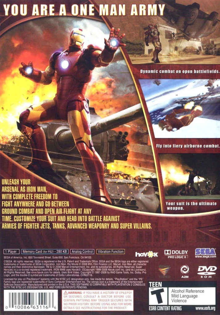 Iron Man - PlayStation 2 - GREATEST HITS - Game + Case 2