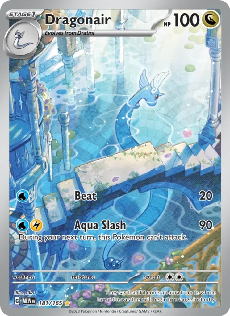 Dragonair #181/165 - 151 - Illustration rare - Pokémon Trading Card - TCG Single - Near Mint 3