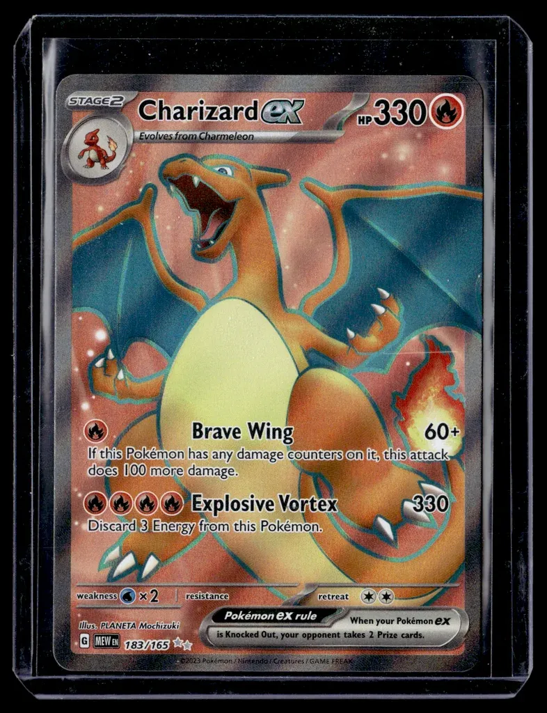 Front of Charizard ex #183/165 from 151, a Holo Ultra Rare Pokémon trading card in Near Mint condition.