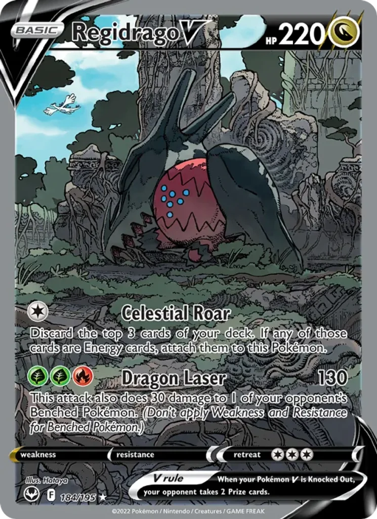 Regidrago V #184/195 - Silver Tempest - Ultra Rare - Pokémon Trading Card - TCG Single - Near Mint 3