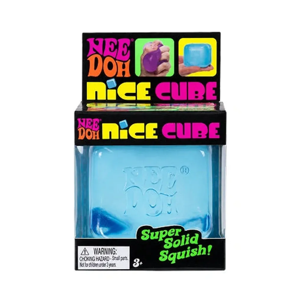 Front view of Schylling NeeDoh Nice Cube - Super Solid Squish Fidget Toy in New in Package condition.