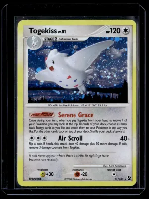 Front of Togekiss #11/106 from Great Encounters, a Rare Holo Pokémon trading card in Near Mint condition.
