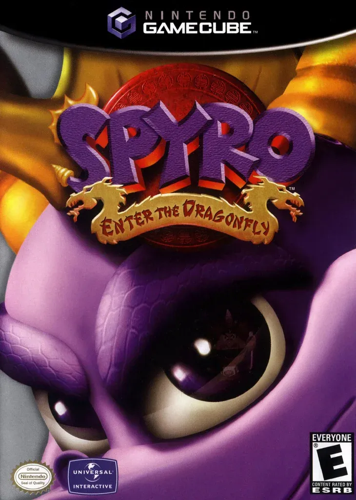 Front view of Universal Interactive Inc. Spyro: Enter the Dragonfly - GameCube - Game Only for GameCube (2002) in Good condition.