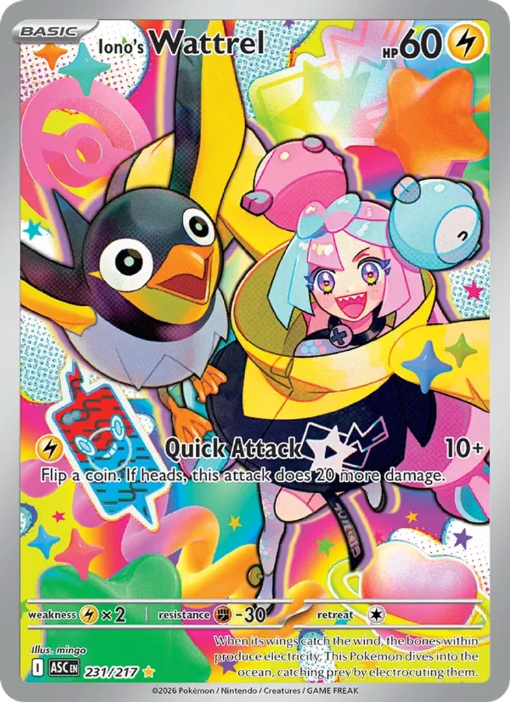 Iono's Wattrel #231/217 - Ascended Heroes - Illustration rare - Pokémon Trading Card - TCG Single - Near Mint 3