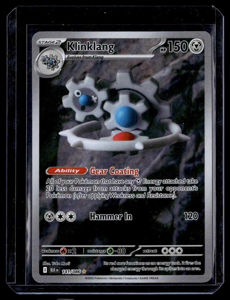 Front of Klinklang #141/86 from Black Bolt, a Holo Illustration rare Pokémon trading card in Near Mint condition.