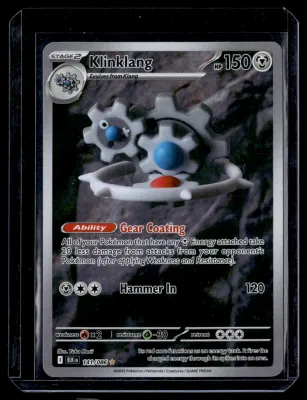 Front of Klinklang #141/86 from Black Bolt, a Holo Illustration rare Pokémon trading card in Near Mint condition.