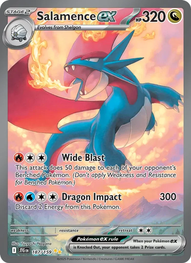 Salamence ex #187/159 - Journey Together - Special illustration rare - Pokémon Trading Card - TCG Single - Near Mint 3