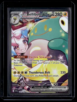 Front of Iono's Bellibolt ex #183/159 from Journey Together, a Holo Special illustration rare Pokémon trading card in Near Mint condition.