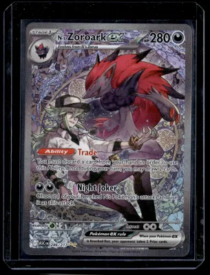 Front of N's Zoroark ex #286/217 from Ascended Heroes, a Holo Special illustration rare Pokémon trading card in Near Mint condition.