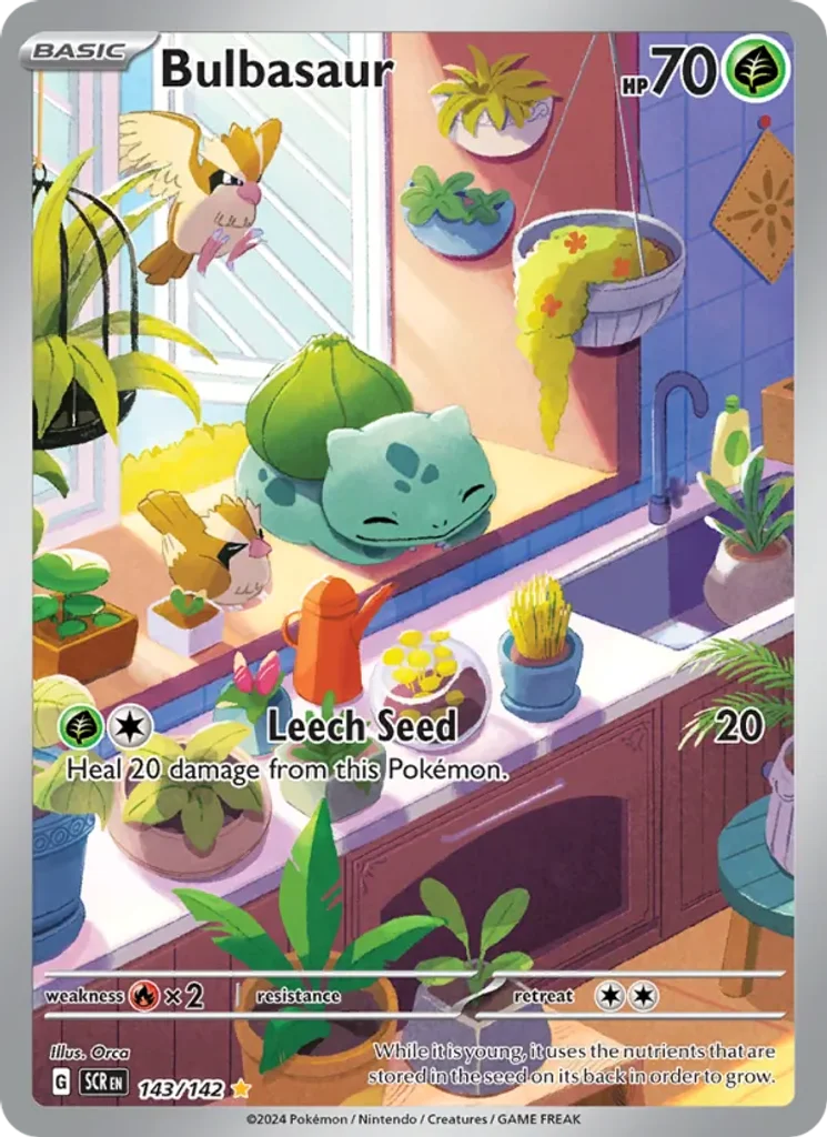 Bulbasaur #143/142 - Stellar Crown - Illustration rare - Pokémon Trading Card - TCG Single - Near Mint 3