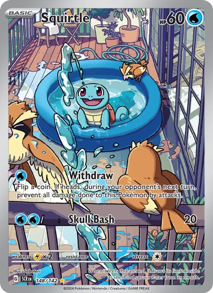 Squirtle #148/142 - Stellar Crown - Illustration rare - Pokémon Trading Card - TCG Single - Near Mint 3