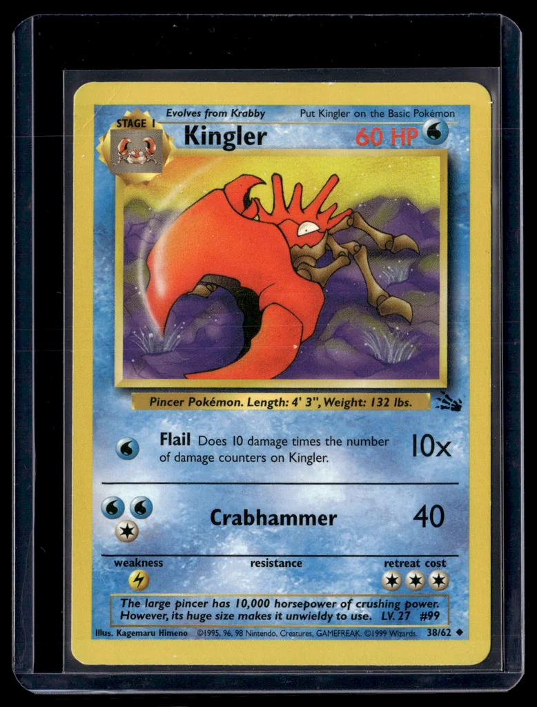 Kingler #38/62 - Fossil - Uncommon - Pokémon Trading Card - TCG Single - Lightly Played