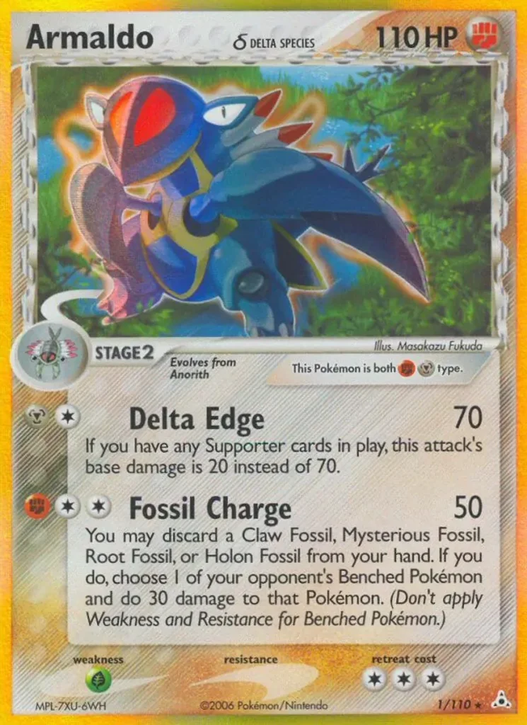 Armaldo δ #1/110 - Holon Phantoms - Rare - Pokémon Trading Card - TCG Single - Near Mint 3