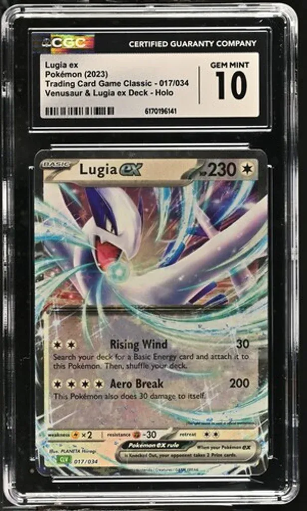 Front view of The Pokémon Company International Lugia ex (017/034) - Pokémon Trading Card Game Classic - CGC 10 Gem Mint in CGC 10 Gem Mint condition.