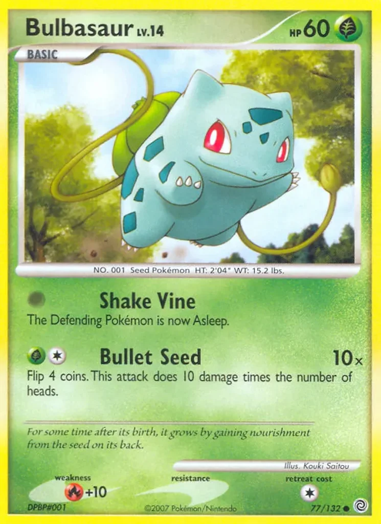 Bulbasaur #77/132 - Secret Wonders - Common - Pokémon Trading Card - TCG Single - Lightly Played 3