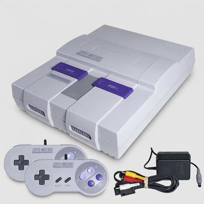 Super Nintendo (SNES) Console - 2 Controllers & Cables