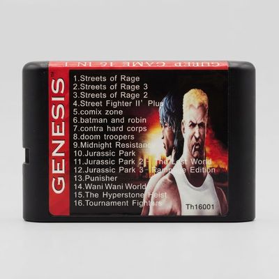 16-in-1 Multi-Game Cartridge for Sega Genesis