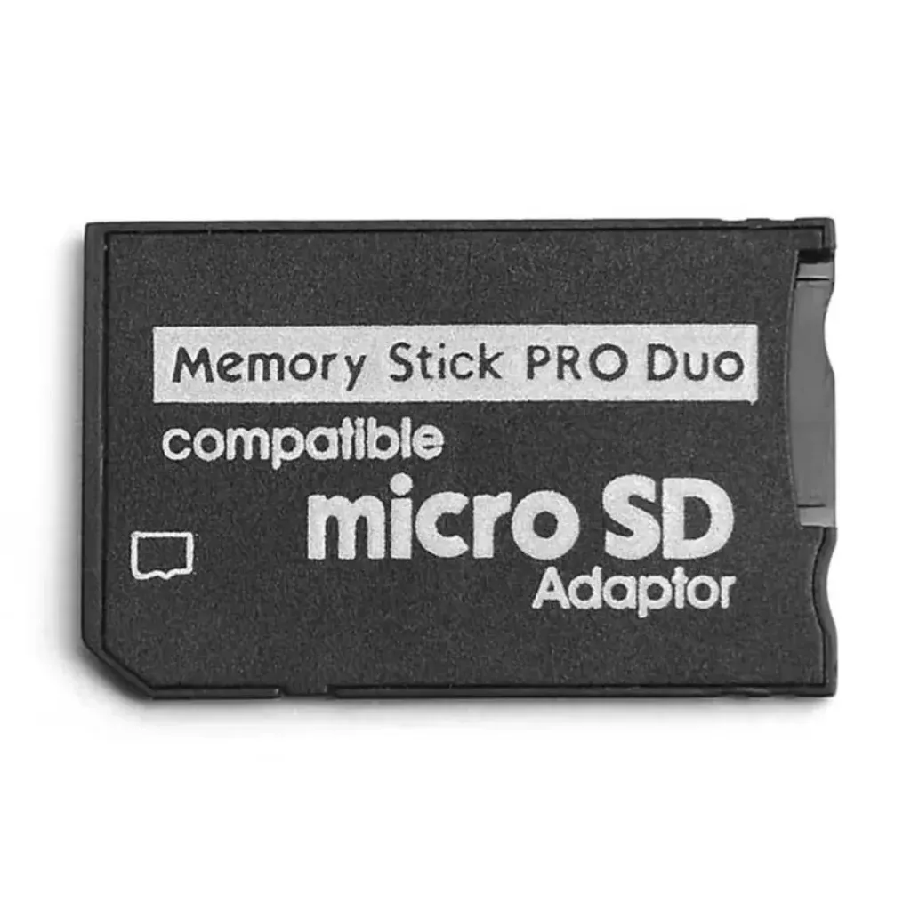 Front view of Generic Memory Stick PRO Duo to MicroSD Card Adapter for PSP - New for PlayStation Portable in New condition.