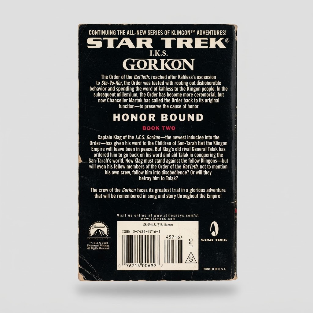 Star Trek: I.K.S. Gorkon "Honor Bound" (Book Two) - Vintage Paperback 2