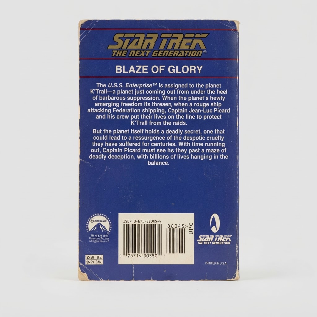 Star Trek: The Next Generation "Blaze of Glory" (#34) - Vintage Paperback 2