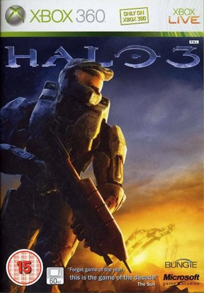 Front view of Microsoft Studios Halo 3 - Xbox 360 - Complete In Box for Xbox 360 (2007) in Very Good condition.